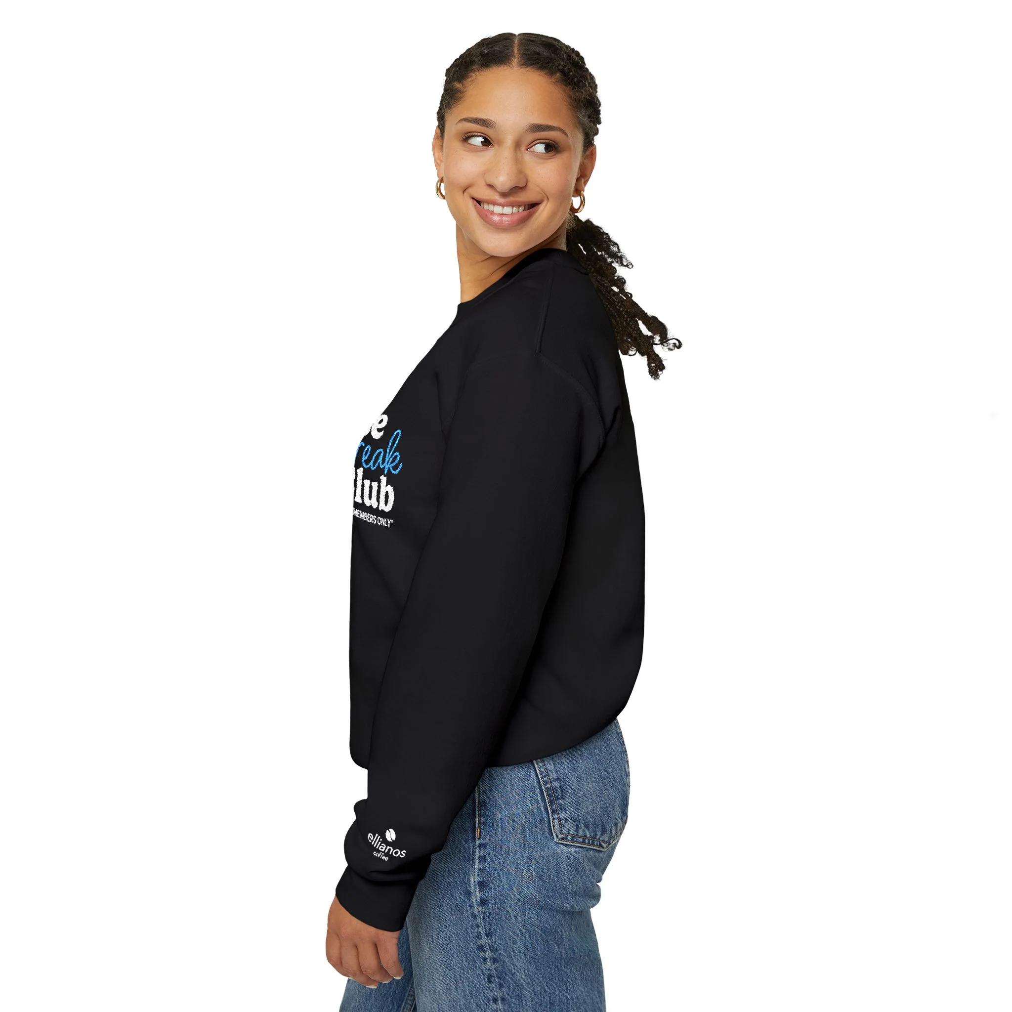Coffee Break Club Embroidered Crewneck - Black - Image 3