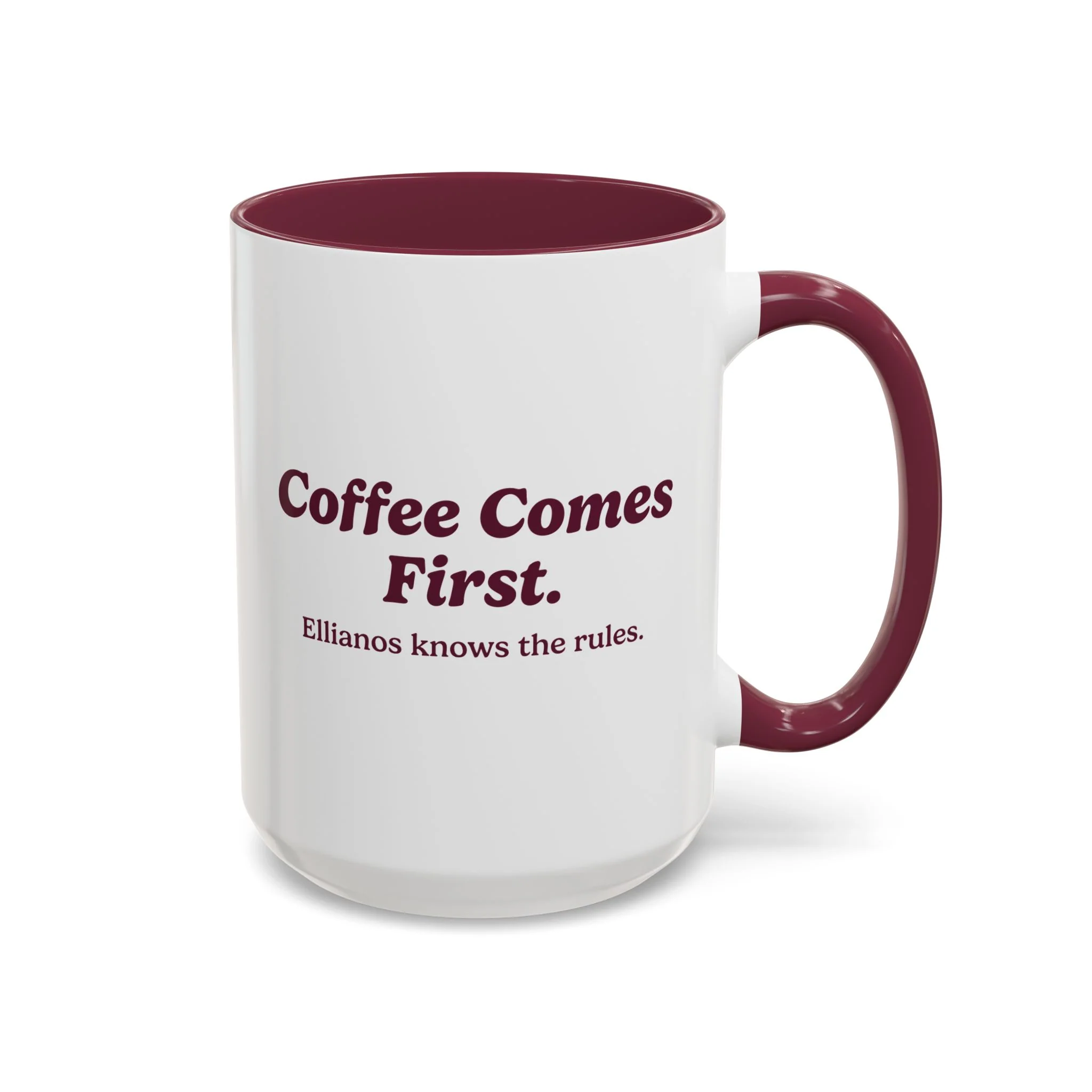 Coffee Comes First Mug - Burgundy - Image 3